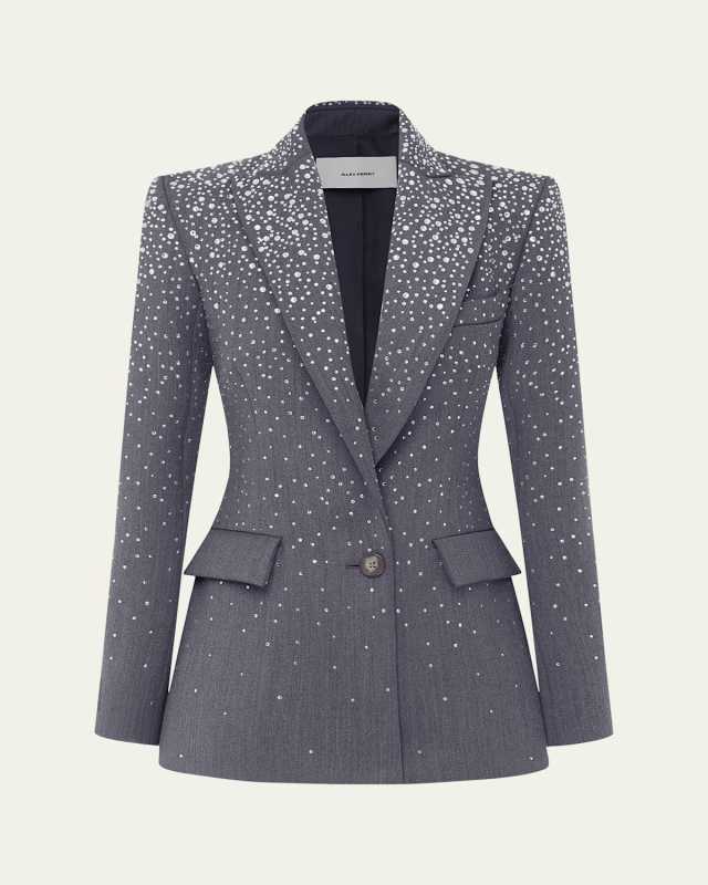 Crystal Single-Breasted Fitted Blazer